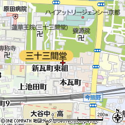 京都府京都市東山区新瓦町東組636周辺の地図