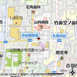 京都府京都市山科区竹鼻四丁野町周辺の地図