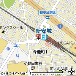 名鉄新安城駅周辺の地図