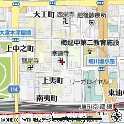 京都府京都市下京区三軒替地町周辺の地図