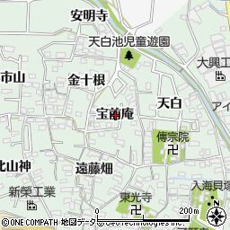愛知県知多郡東浦町緒川宝前庵周辺の地図