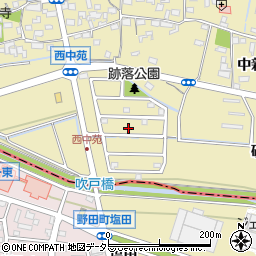 愛知県知立市西中町跡落周辺の地図
