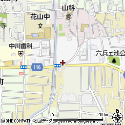 京都府京都市山科区西野八幡田町33-5周辺の地図