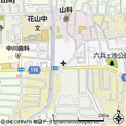 京都府京都市山科区西野八幡田町33-21周辺の地図