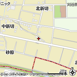 愛知県知立市西中町南新切周辺の地図