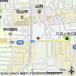 京都府京都市山科区西野八幡田町33-9周辺の地図