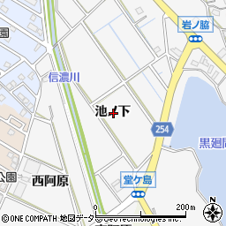 愛知県知多市八幡池ノ下周辺の地図