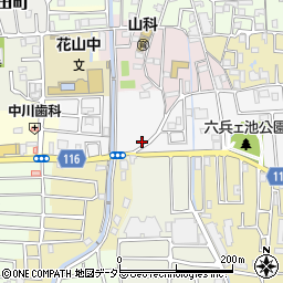 京都府京都市山科区西野八幡田町33周辺の地図