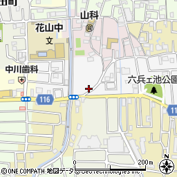 京都府京都市山科区西野八幡田町33周辺の地図