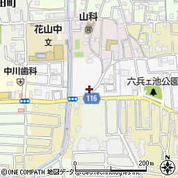 京都府京都市山科区西野八幡田町33-7周辺の地図