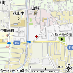 京都府京都市山科区西野八幡田町33-6周辺の地図