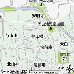 愛知県知多郡東浦町緒川金十根周辺の地図