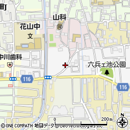 京都府京都市山科区西野八幡田町33-12周辺の地図