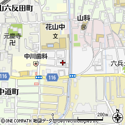 京都府京都市山科区西野八幡田町周辺の地図