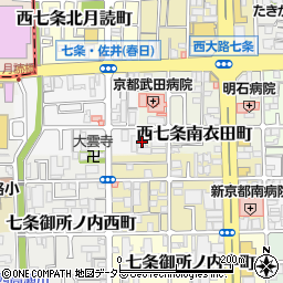 京都府京都市下京区西七条南衣田町周辺の地図