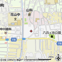 京都府京都市山科区西野八幡田町33-19周辺の地図