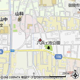 京都府京都市山科区西野八幡田町8周辺の地図