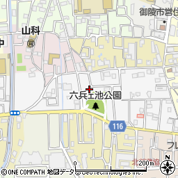 京都府京都市山科区西野八幡田町1周辺の地図
