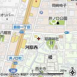 愛知県岡崎市井ノ口町河原西36周辺の地図