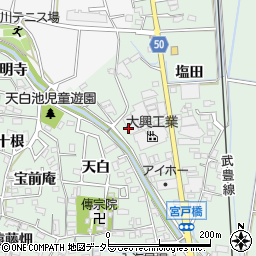 愛知県知多郡東浦町緒川宮戸周辺の地図