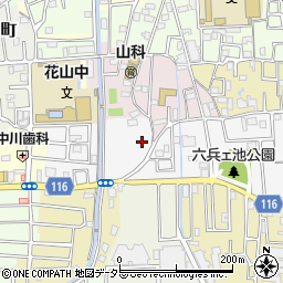 京都府京都市山科区西野八幡田町33-17周辺の地図