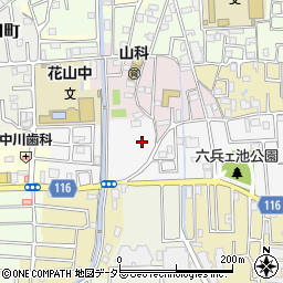 京都府京都市山科区西野八幡田町33-18周辺の地図