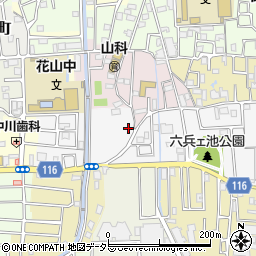 京都府京都市山科区西野八幡田町33-15周辺の地図