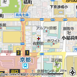 リパーク京都タワー東駐車場周辺の地図