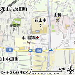 京都府京都市山科区西野八幡田町30-6周辺の地図