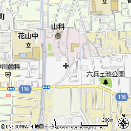 京都府京都市山科区西野八幡田町33-11周辺の地図