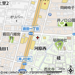 愛知県岡崎市井ノ口町河原西16周辺の地図