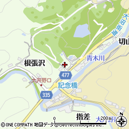 愛知県岡崎市滝町根張沢周辺の地図