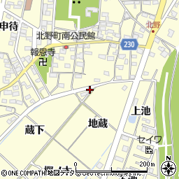 愛知県岡崎市北野町地蔵周辺の地図