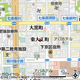京都府京都市下京区東大工町周辺の地図