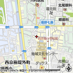 京都府京都市右京区西京極南方町周辺の地図