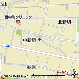愛知県知立市西中町中新切周辺の地図