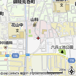 京都府京都市山科区西野八幡田町31周辺の地図