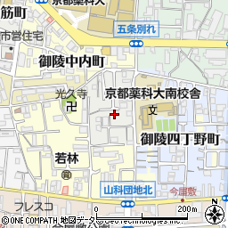 京都府京都市山科区御陵三蔵町周辺の地図