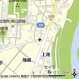 愛知県岡崎市北野町東山79周辺の地図
