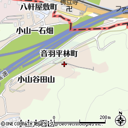 京都府京都市山科区小山谷田山周辺の地図