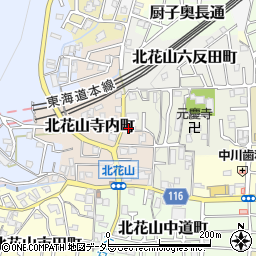 京都府京都市山科区北花山河原町周辺の地図