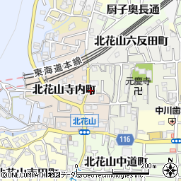 京都府京都市山科区北花山河原町周辺の地図