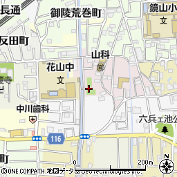 京都府京都市山科区厨子奥苗代元町周辺の地図