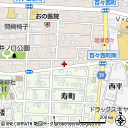 愛知県岡崎市百々西町17周辺の地図