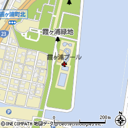 四日市市霞ヶ浦プール周辺の地図