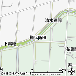 愛知県知多郡東浦町緒川権兵衛田周辺の地図