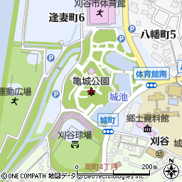 亀城公園周辺の地図