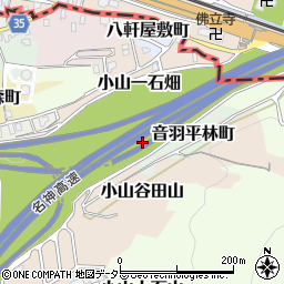 京都府京都市山科区音羽平林町周辺の地図