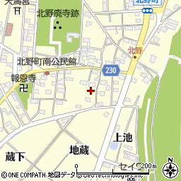 愛知県岡崎市北野町東山156周辺の地図