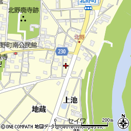 愛知県岡崎市北野町東山72周辺の地図